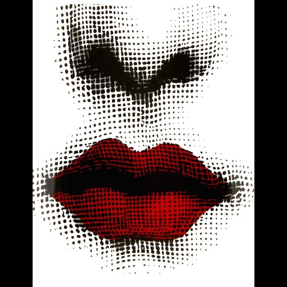 Art Print Sexy Red Lips Femme Fatale Bright Bold Wall Decor 8.5x11 - Picture 2 of 4